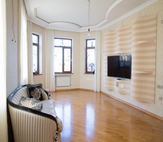 In the village of Bakikhanov, near a mosque and a lukoil, a 3-storey house, -5
