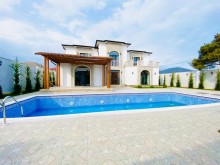 Merdekanda yeni insa edilmis 2 mertebeli villa satilir, -2