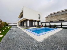 Merdekan baglarinda "Bravo" supermarket ətrafında yeni 2 mərtəbəli hovuzlu villa satılır, -3