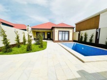 Baku city, Mardakan settlement, 1-storey newly built villa house, -10